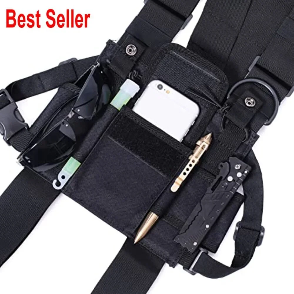Polyester Tactical Chest Rig Bag Utility Vest with Adjustable Straps